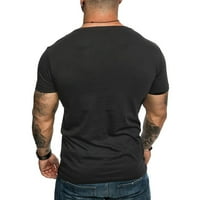 Lilgiuy muške mišićne majice muškarci kratki rukav čvrst tanak bluza s majicom V-izrezom