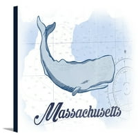 Massachusetts - kita - plava - obalna ikona - ART WORMENT TEANTER