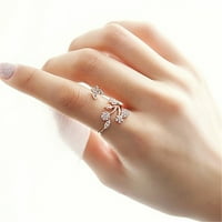 Jikolililili leptir list cvijeta dijamantski prsten Najnovije ženski trend prsten hipoalergeni prstenovi