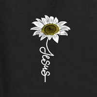 Divlji Bobby, Isusov cvijet cvijeća Inspirational Christian Unise Crewneck Grafički grafički duks, crna,