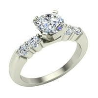 Dijamantni zaručni prsten za žene Gia certificirani centar na rame Stupanj 1. CT 14k bijelo zlato