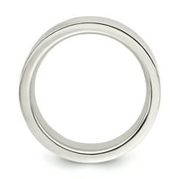 Carat u Karatsu Sterling Silver Wided Band Comfort-Fit Flat Ring Veličina -8.5