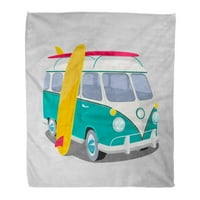 Bacajte pokrivač Surfer Van grafički prijevoz i surfanje Sportske ploče Surf Camper Car Retro Topla
