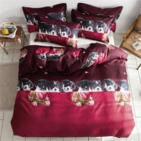 Manga posteljina Komforper set Twin pune kraljevske kraljevske veličine životinjska mačka Leopard cvjetni