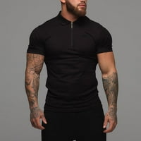Muški ljetni novi stil modni sportski fitnes ovratnik kratki rukav bluza