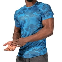 SHPWFBE muške majice Mekani mišićni vrhovi tiskane mamuflažne majice Slim Fitness Raglan Sport Tee Muški