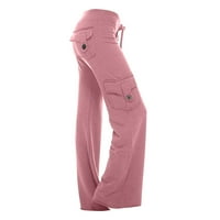 Levmjia ženske joge hlače sa džepovima plus veličine vježbanje na nogama Stretch tipka za struku teretane