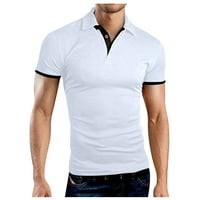 Muška majica Muška ležerna pune boje tiskane majice kratkih rukava po lo majica bijela 3xl