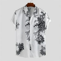 Muška košulja za košulju Muška muška košulja muške 3D digitalni ispis džep kopča rever kratki rukav