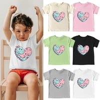 Majica Toddler Corir Majica Slatki tiskani kratki rukovi Veličina 100- majica Dailywer Tops Baby Child
