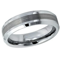 Muški ženski volframovi za vjenčanje za vjenčanje za angažman prsten od četkanog središta visokog poliranog