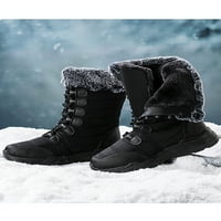 Zodanni dame prozračne plišane čizme za snijeg vanjske čipke UP UP min Mid Calf Boot Comfort Casual