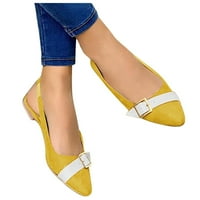 Žene Ležerne prilike podudaranje elastičnih opsega ravne šiljaste nožne sanduke Jedne cipele žute