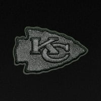 Muška antigua crna Kansas Cishions Chiefs Tonal Logo Tribute Quarter-Zip Pulover Top