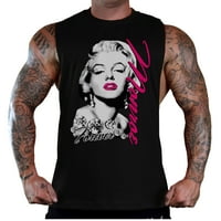 Muška Marilyn Monroe Forever Crna duboka rezana majica TOP TOP Srednja crna