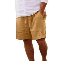 Muškarci Plus Veličina Ležerne prilike Sportske kratke hlače Čvrsta boja Shares Pamučni posteljina nacrtač