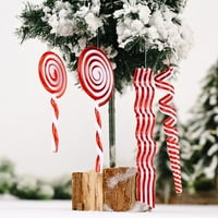 Temacd viseći privjesak simulacija lollipop uzorak za odmor poklon plastični božićni candy cane ukras