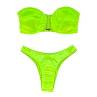 -8jcud Ženski uzorak cvijeta bikini set za bandeau zavoj bikini set push up brazilski kupaći kostimi