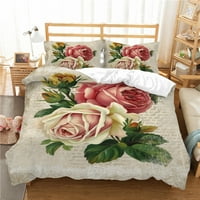 Vruća prodaja Domaći dekor krevet Mekani prekrivač 3D Cvijeće Štampanje posteljine Postavljanje pokrova