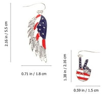 Pairs Američke naušnice za zastave Naušnice 4. jula Privjesci naušnice Kuke naušnice za žene djevojke
