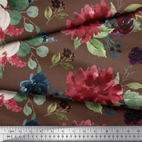 Soimoi smeđa mahovina Georgette tkanina odlazi i peony cvjetni tkanini otisci sa dvorištem širom