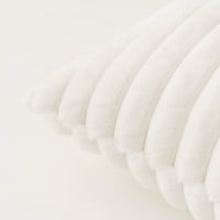 Rosnik kvadratni jastučnici 18x plišani štitni ukrasni bacanje jastuk navlake navlake, bijeli