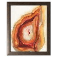 Gango Domaći dekor Savremeni akvarel Geode protiv Chris Paschke; Jedan 12x16in smeđi uokvireni otisak