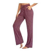 Ženske plus veličine Pant modne casual joga hlače Brze sušenje pantalona široke noge hlače vino 10