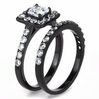 Njegov njen par prsten set ženske princeze kvadratni CZ zaručni prsten mens cz Veća za vjenčanje W5m10