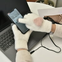 Grijane rukavice Podešavanja punih prsta Polar Fleece USB 5V pletene rukavice za laptop Mitten za kućni
