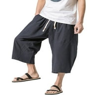 M-5XL baggy posteljine kapri hlače sa džepovima za muškarce casual bahual patchwork hlače na plaži sa