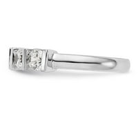 Čvrsta 14k bijelo zlato pet kamenih dijamantskih vjenčanih prstena veličine 6