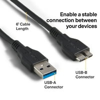 Tehnologije 6 'USB tip-a muški do mikro-USB tipa-b muški crni NX29773