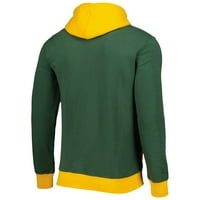 Muški mitchell & ness zeleni zeleni zaljev pakovanja veliko lice 5. pulover hoodie