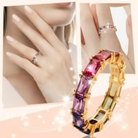 Višebojni cirkonski ženski prsten jednostavan modni nakit Popularni dodaci Gold