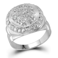 Dijamantna ponuda Sterling srebrna mens okrugla Diamond Circle modni prsten CTTW