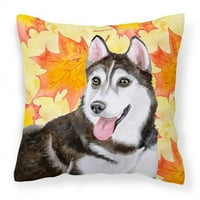 Sibirski husky br. Dekorativni jastuk za jesen tkanine