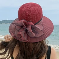 New Ljeto Širokog obilazna kapu za sunčanje za žene Elegantna cvjeta šuplje diskete Hat Kentucky Derby