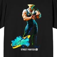 Street Fighter Vi Guile lik sa grafitima Naziv muške crne kratkih rukava CREW TEE-XS