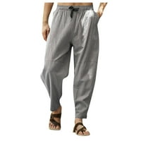 Hanas muške hlače Muške casual labave i udobne casual pantalone pamučne pantalone za crtanje siva xxxxl