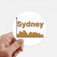 Koordinirati Outline City Sydney naljepnica okrugla zidni kofer za laptop