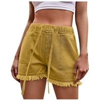 Tdoqot juniori kratke hlače - sa džepovima Ležerne prilike ženske kratke hlače žute veličine 6