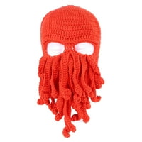 Lonac trbuh hobotnica lignica smiješna pletena šešir Wig Beanie Hat hobotnica za muškarce kafa