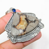 Septerian Stone, plavi Topaz Sterling Srebrni nakit Privjesak 2.36