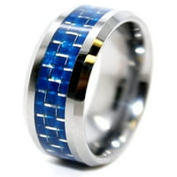 Jedinstveni volfram karbidni prsten sa plavim ugljičnim vlaknima za vjenčanje