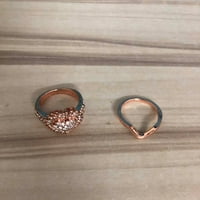 Floleo Clearence Dame Fashion Wedding Gold Diamond Ring dva set prstena