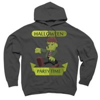 Happy Halloween poklon za Kid Slatko Frankenstein charcoal sivi grafički pulover Hoodie - Dizajn od