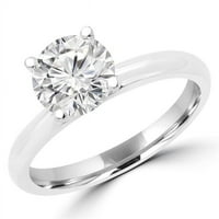 MD170234-4. 0. CT Okrugli dijamantski Obećaj zaručnički prsten u 14k bijelo zlato - veličine 4.5