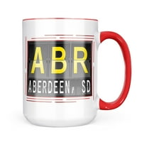 Neonblond ABR Airport Code za Aberdeen, SD krig poklon za ljubitelje čaja za kavu
