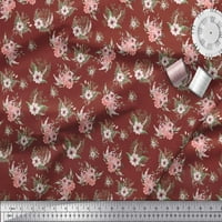 Soimoi Crvena svilena tkanina Mignon Dahlia i Peony cvjetni otisci tkanina sa širokim dvorištem